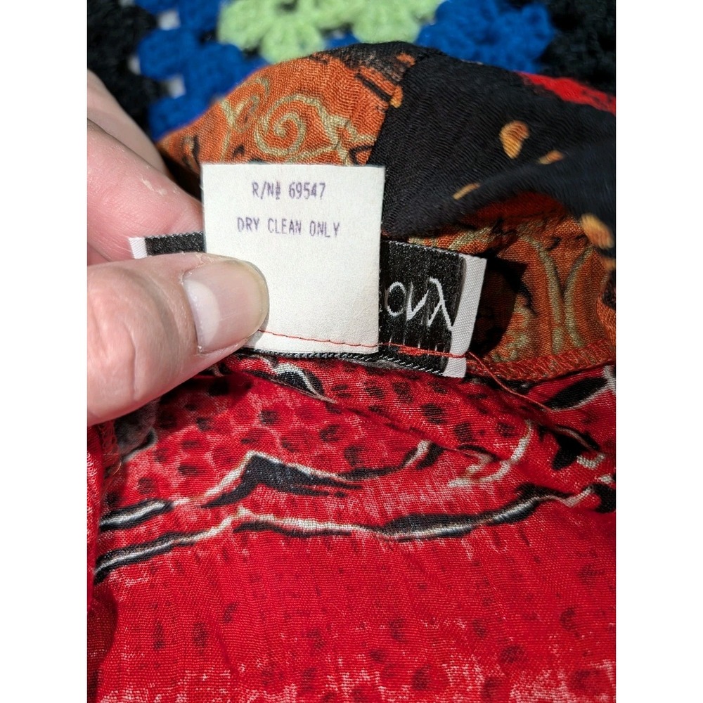 Sharon Anthony Womens Size 20W Cardigan & Skirt 16W Crinkle Gauzy Boho Red Artsy - Picture 10 of 16